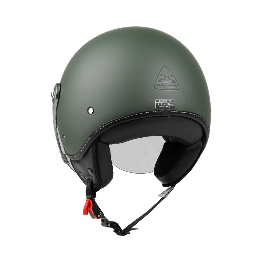 Visiera Ribaltabile Bayard XP-11 Apollo Verde Opaco Casco Jet ECE 22.06, articolo 168389 — Moon Bike