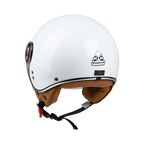 Visiera Corta, Interno Marrone Bayard XP-14 Nova Bianco Casco Jet ECE 22.06, articolo 168406 — Moon Bike