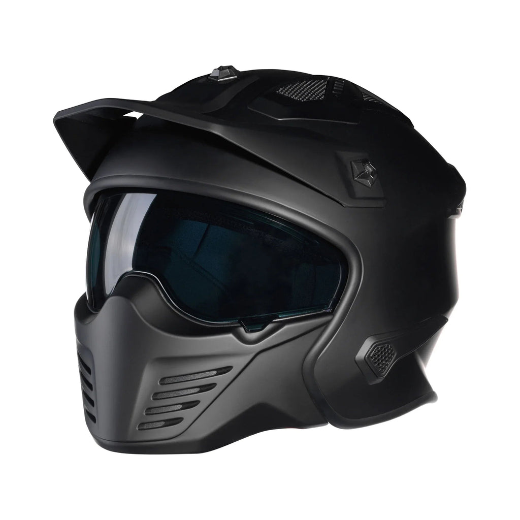 Bayard XP-69 S Draco Hybrid Nero Opaco Casco Crossover ECE 22.06 Mentoniera Removibile, codice 131047 — Bayard