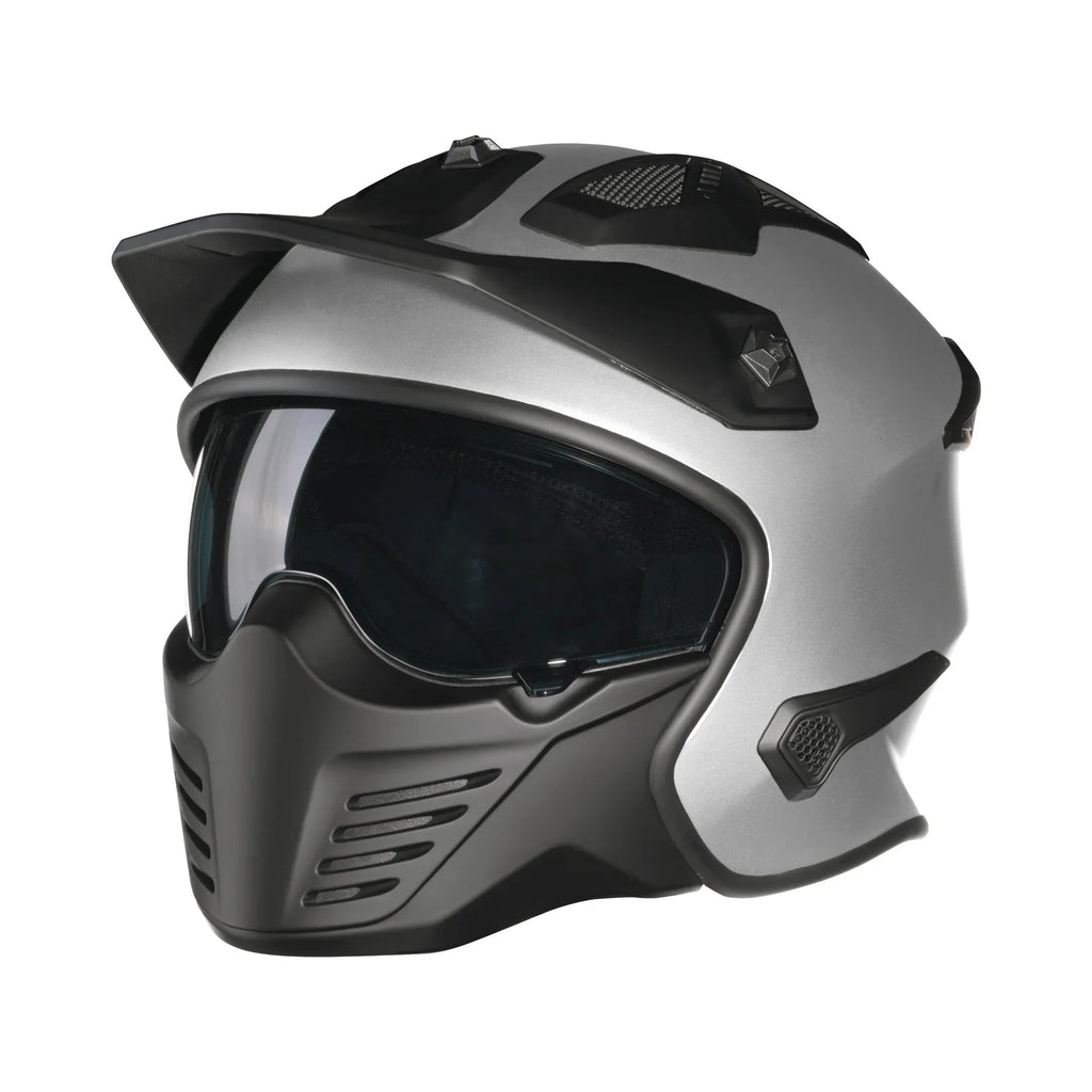 Casco Bayard XP-69 S Draco Hybrid grigio argento, circa 1.300 g, ECE 22.06