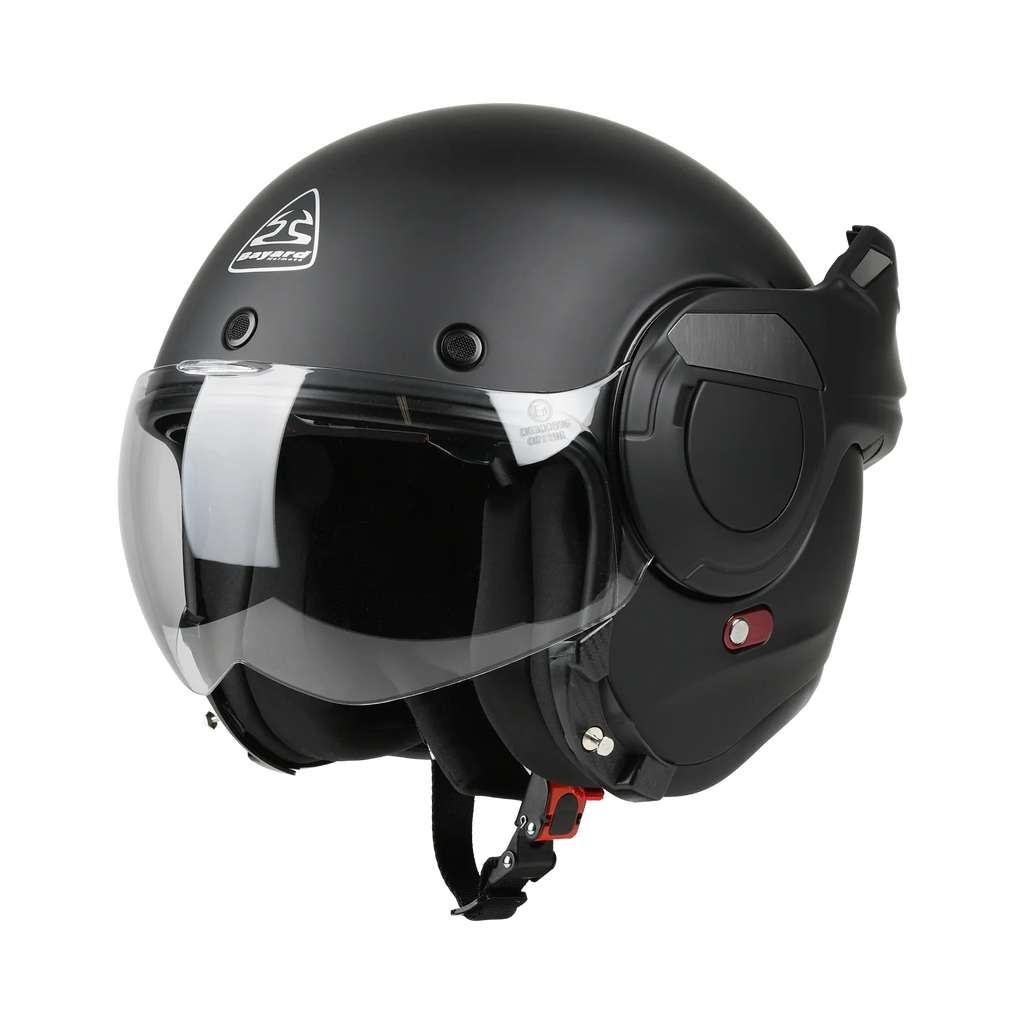 Flip-Back 180° Bayard XP-77 S Phoenix Nero Opaco Casco Modulare ECE 22.06 P/J, articolo 168423 — Moon Bike