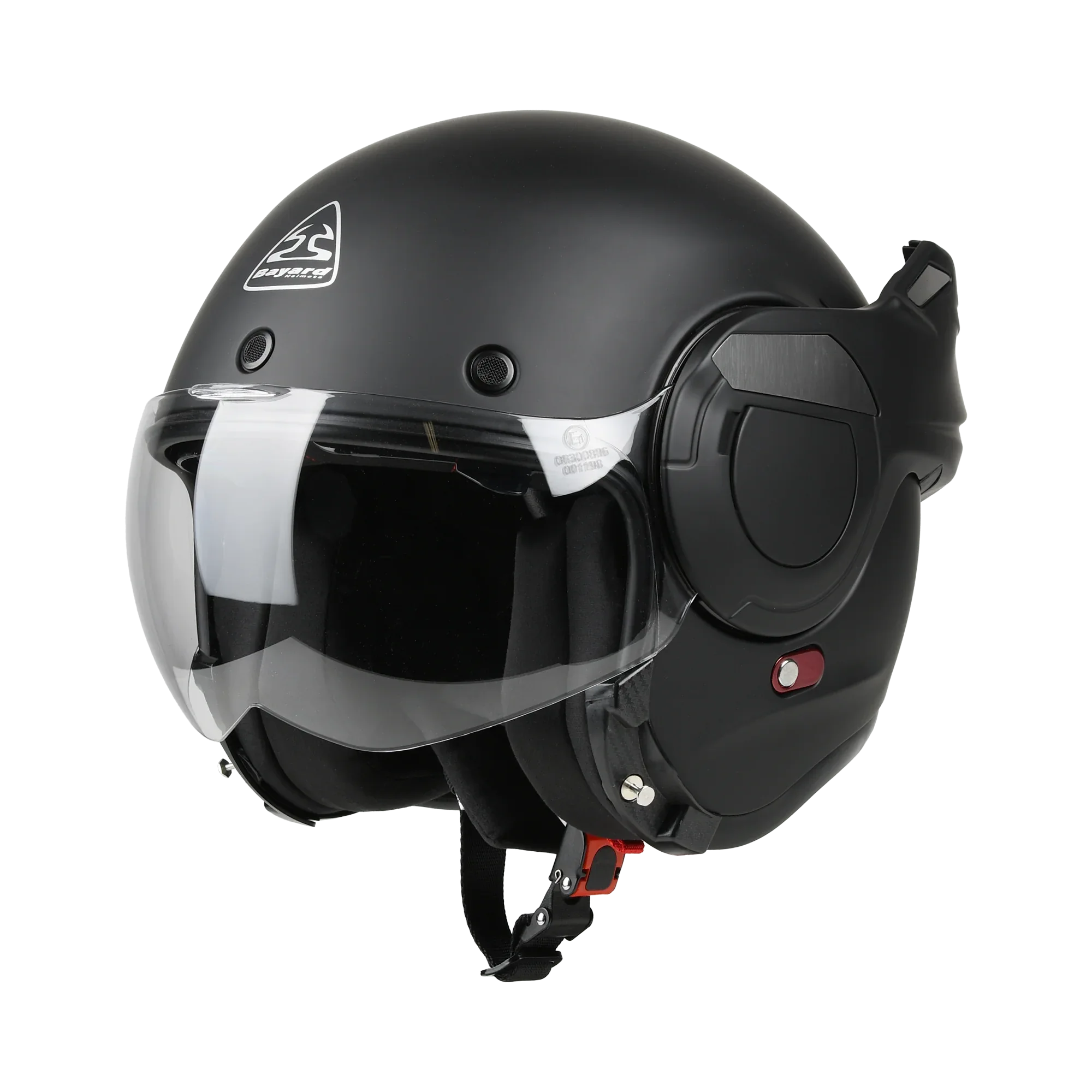 Flip-Back 180° Bayard XP-77 S Phoenix Nero Opaco Casco Modulare ECE 22.06 P/J, articolo 168423 — Moon Bike