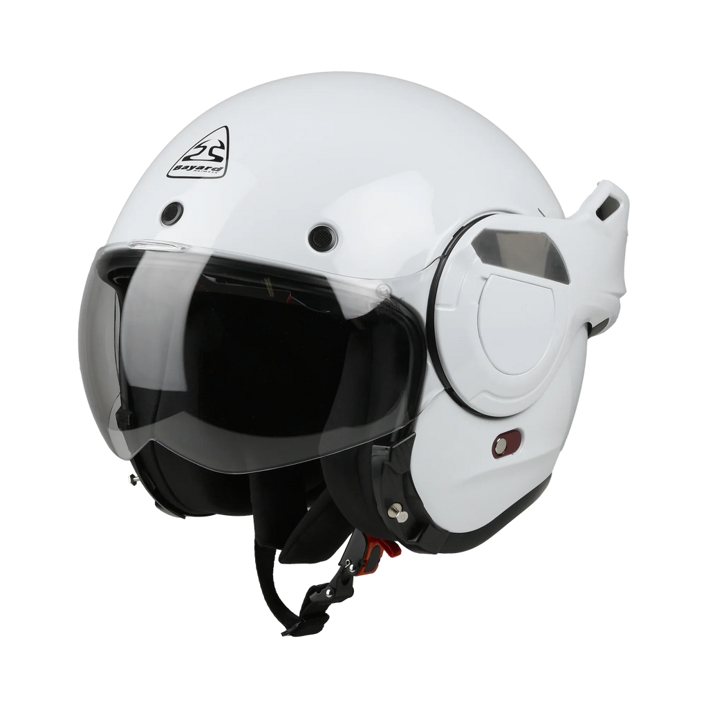Flip-Back 180° Bayard XP-77 S Phoenix Bianco Casco Modulare ECE 22.06 P/J, articolo 168424 — Moon Bike