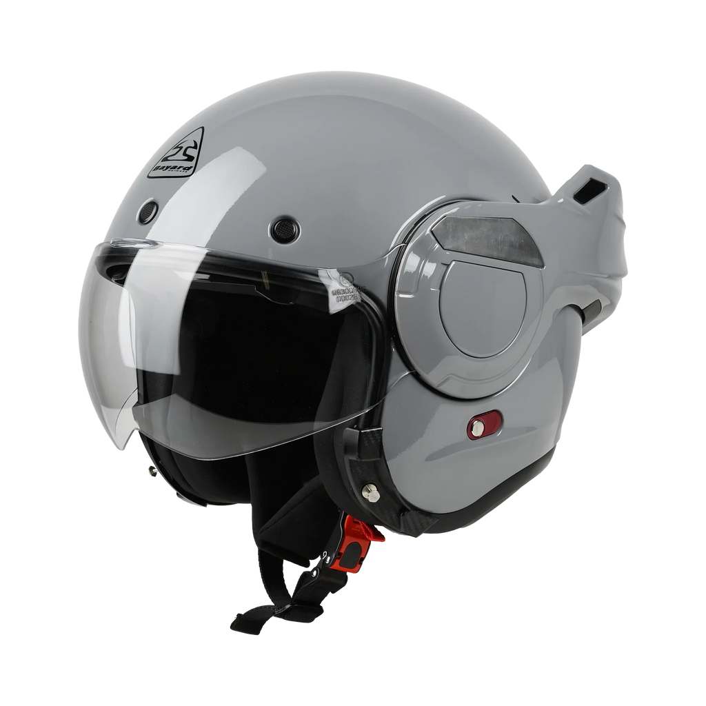 Flip-Back 180° Bayard XP-77 S Phoenix Grigio Chiaro Casco Modulare ECE 22.06 P/J, articolo 168425 — Moon Bike