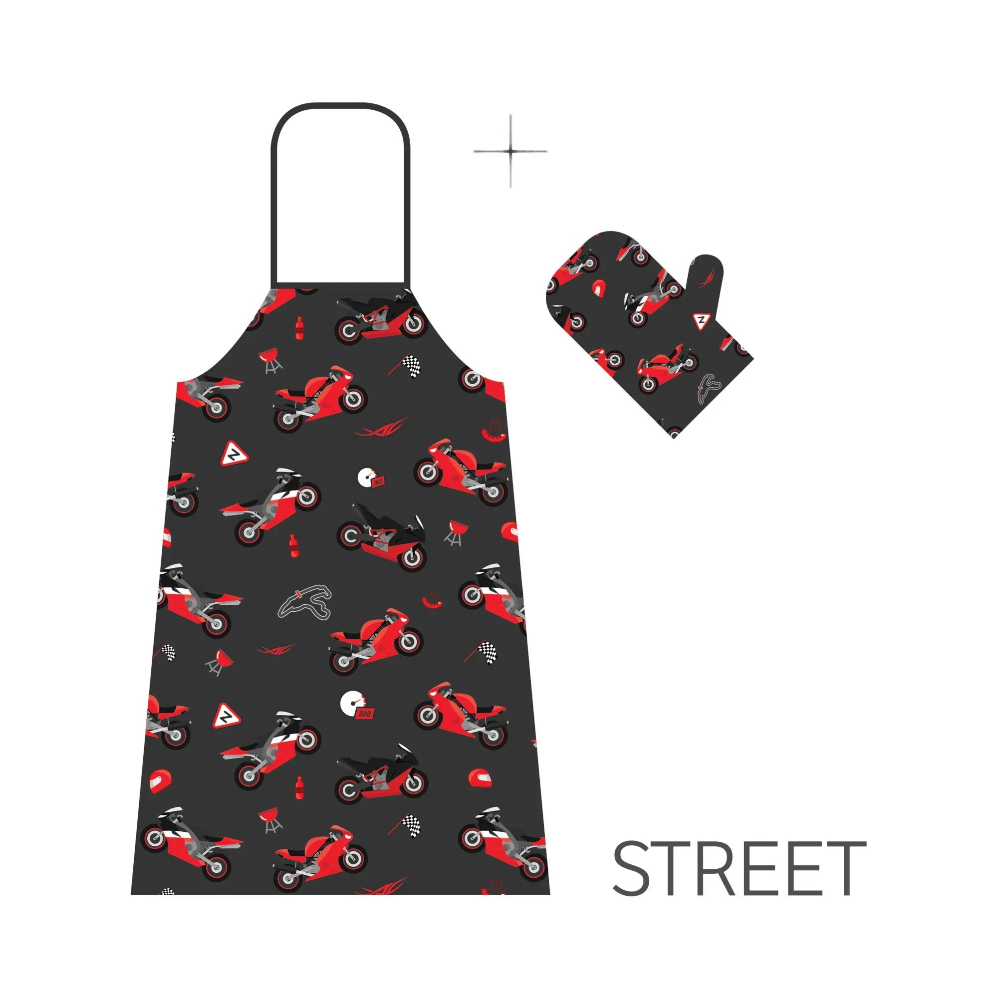 Booster Apron and oven mitt Street Regali e Gadget Moto