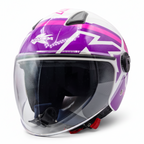 Casco Demi-Jet Kappa KV28R Join Bianco/Viola - Moon Bike - Vista 2
