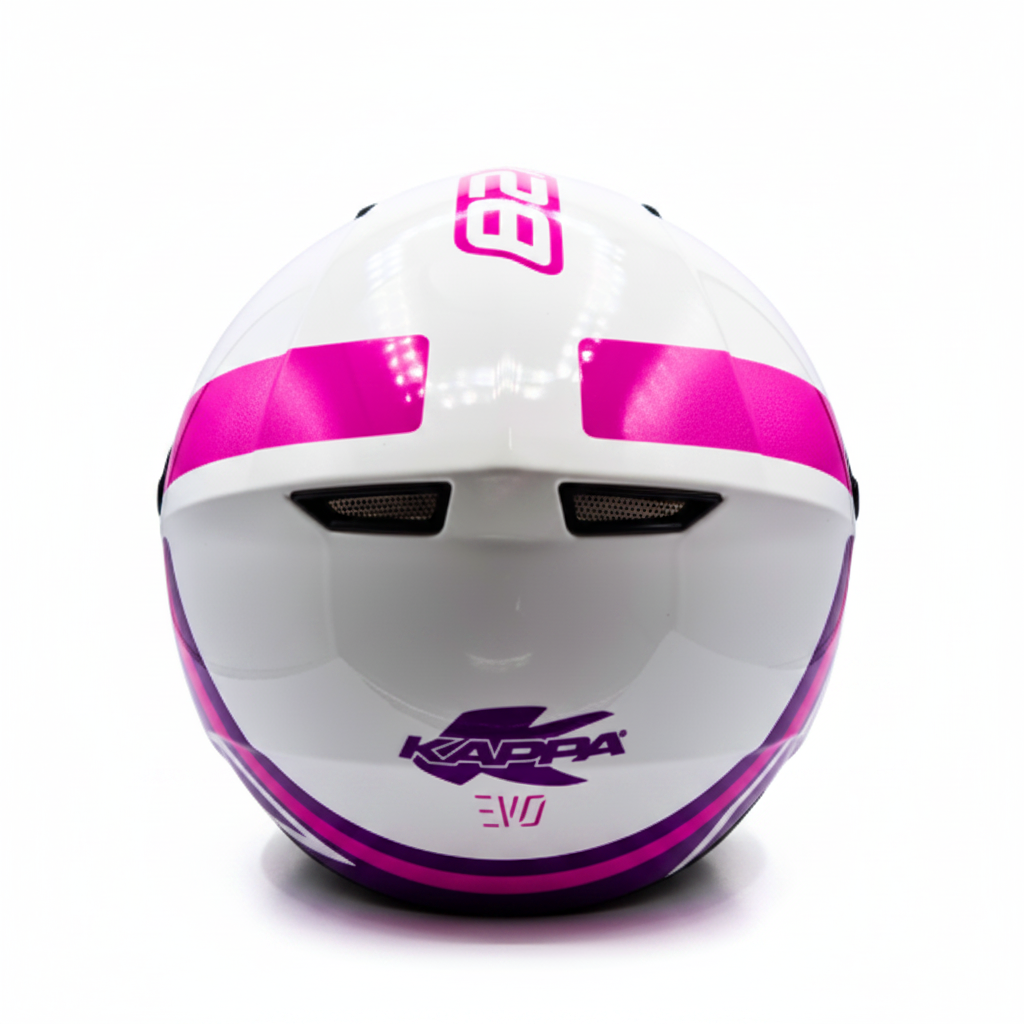Casco Demi-Jet Kappa KV28R Join Bianco/Viola - Moon Bike - Vista 4