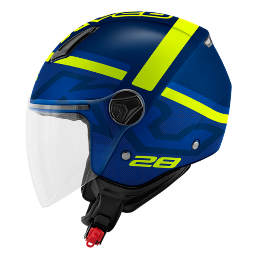 Casco Demi-Jet Kappa KV28R Join Blu Opaco/Giallo - Moon Bike - Vista 1