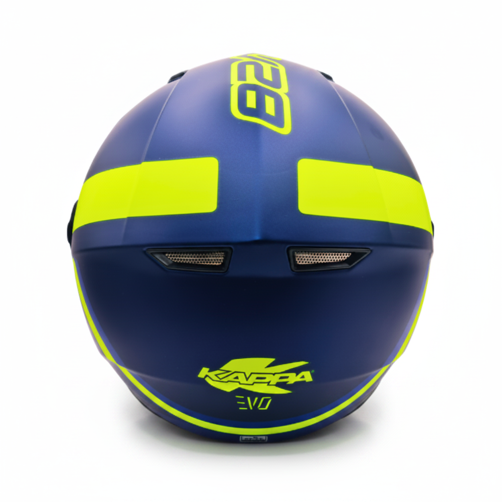 Casco Demi-Jet Kappa KV28R Join Blu Opaco/Giallo - Moon Bike - Vista 4