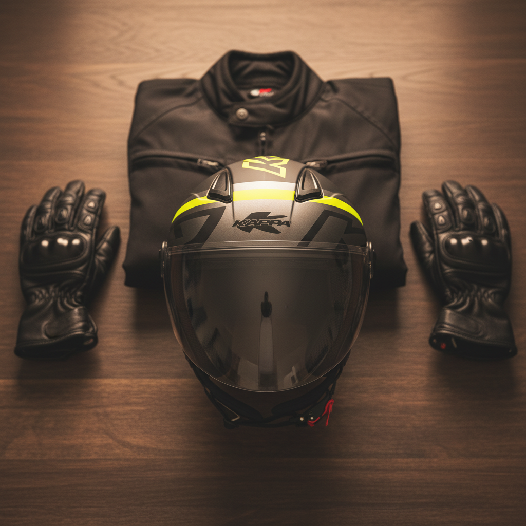 Casco Demi-Jet Kappa KV28R Join Nero/Titanio/Giallo - Moon Bike - Vista 5