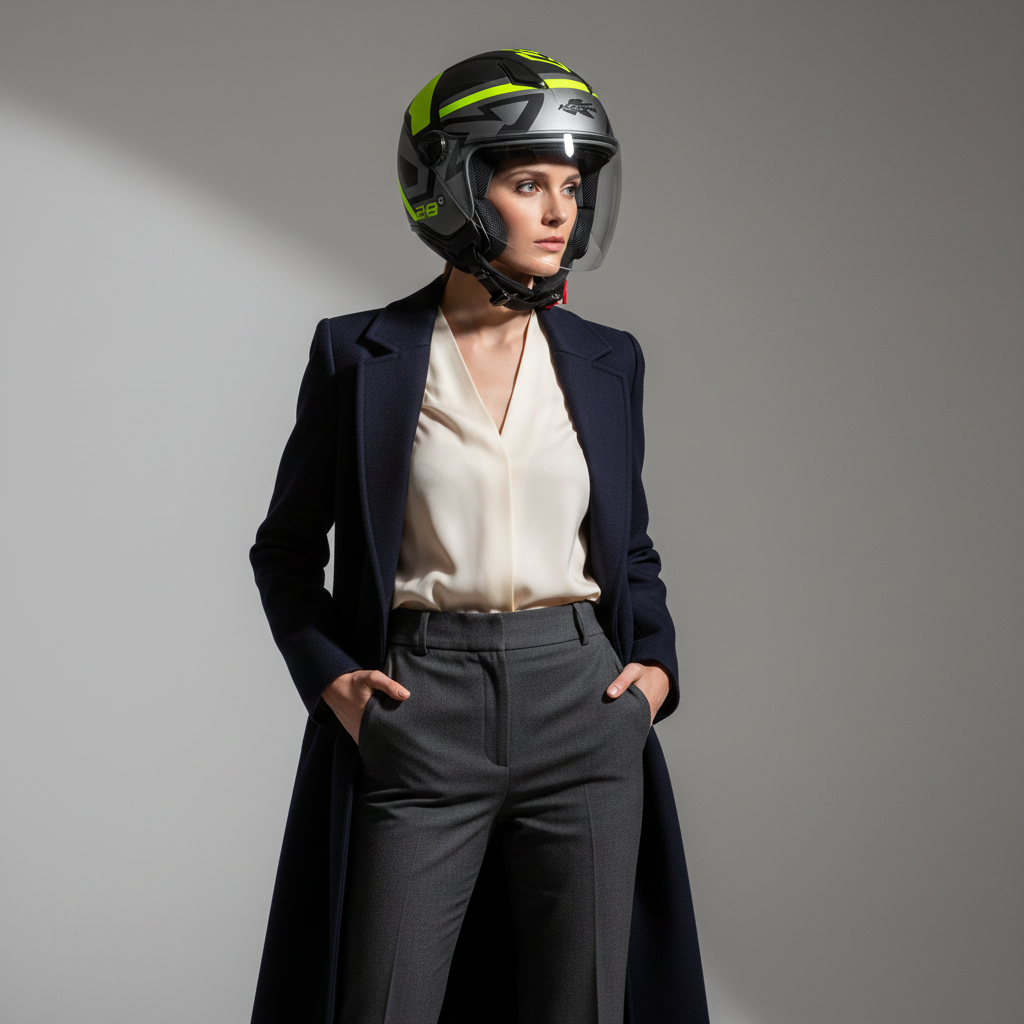 Casco Demi-Jet Kappa KV28R Join Nero/Titanio/Giallo - Moon Bike - Vista 7