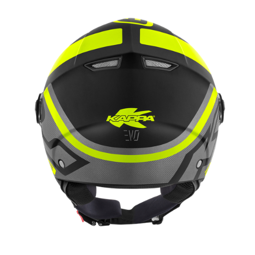 Casco Demi-Jet Kappa KV28R Join Nero/Titanio/Giallo - Moon Bike - Vista 4