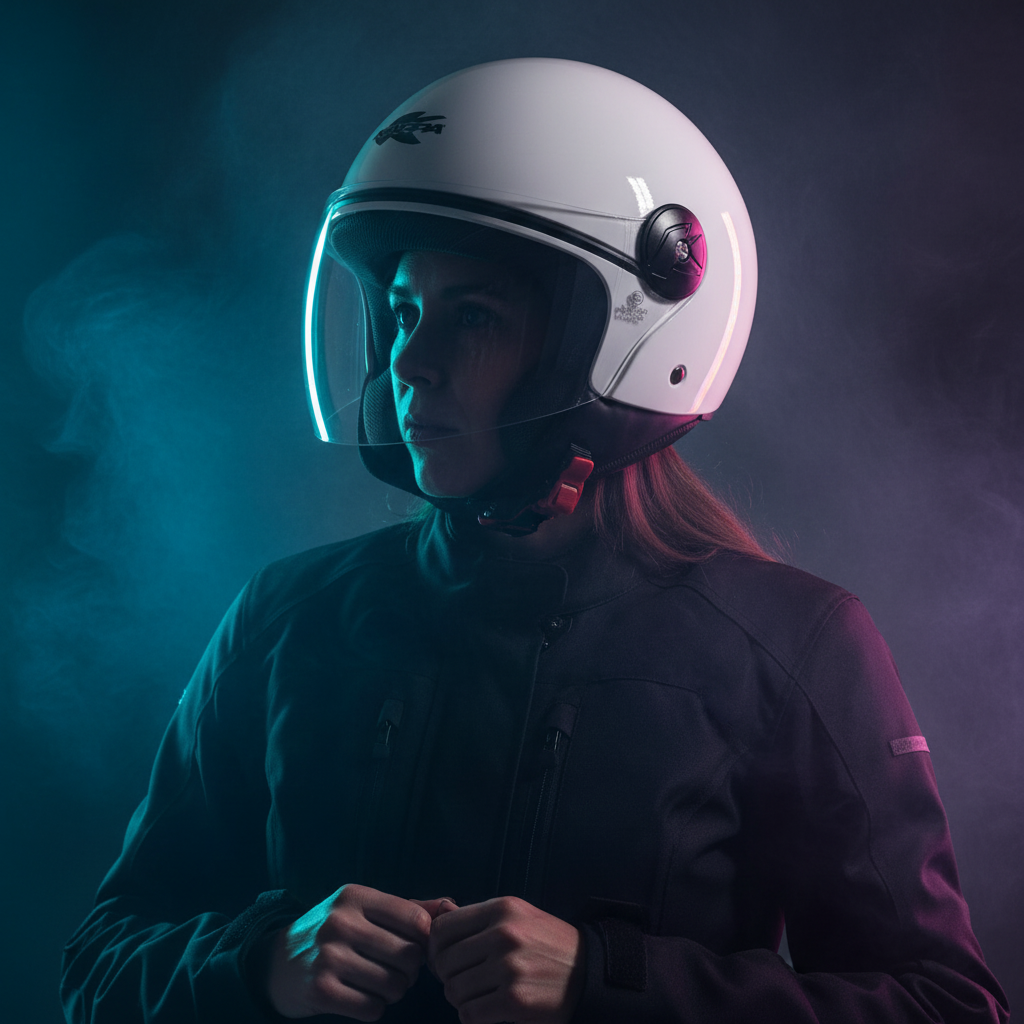 Casco Demi-Jet Kappa KV40 EVO Basic Bianco Lucido ECE 22-06 - Moon Bike - Vista 9