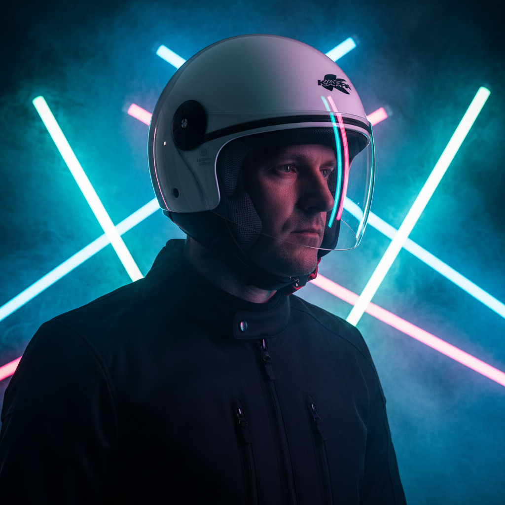 Casco Demi-Jet Kappa KV40 EVO Basic Bianco Lucido ECE 22-06 - Moon Bike - Vista 8