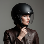 Casco Demi-Jet Kappa KV40 Hawaii Nero Opaco - Moon Bike - Vista 9