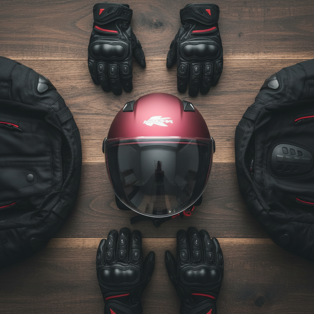 Casco Demi-Jet Kappa KV57 Basic Bordeaux Lucido con Doppia Visiera