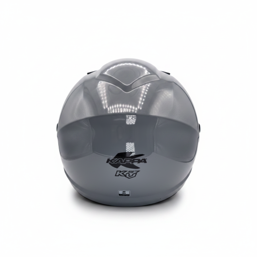Casco Demi-Jet Kappa KV57 Basic Grigio Lucido con Doppia Visiera - Moon Bike - Vista 4