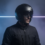 Casco Demi-Jet Kappa KV58 Basic Nero Opaco con Visierino Fumè - Moon Bike - Vista 9