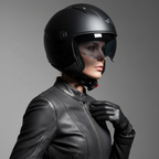 Casco Demi-Jet Kappa KV58 Basic Nero Opaco con Visierino Fumè - Moon Bike - Vista 7