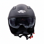 Casco Demi-Jet Kappa KV58 Basic Nero Opaco con Visierino Fumè - Moon Bike - Vista 3