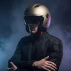 Casco Demi-Jet Kappa KV58 Basic Nichel Opaco con Visierino Fumè - Moon Bike - Vista 8