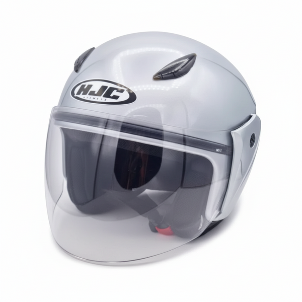 HJC CL-23 Casco Jet Light Silver – Policarbonato Visiera Ampia Taglia S 56 cm - Moon Bike - Vista 1