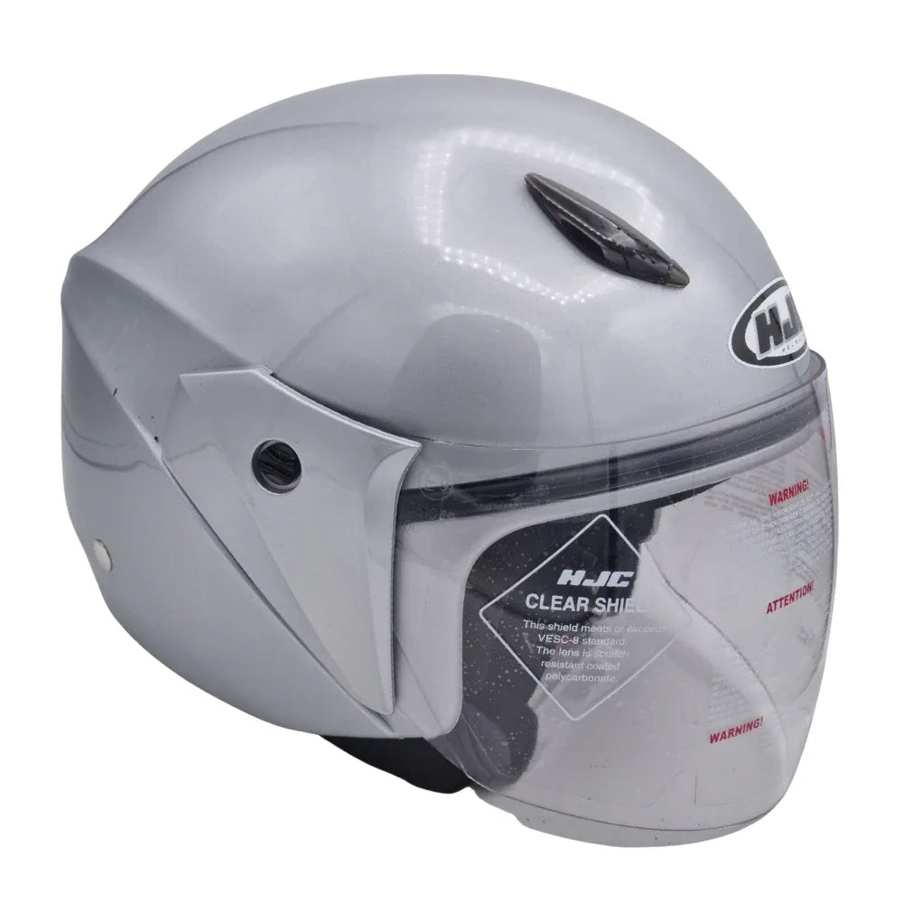 HJC HJC CL-23 Casco Jet Light Silver – Policarbonato Visiera Ampia Taglia S 56 cm Grigio Caschi aperti - Moon Bike - Vista 4