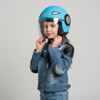 Casco Jet Junior Kappa KJ05 Azzurro Pastello - Moon Bike - Vista 10