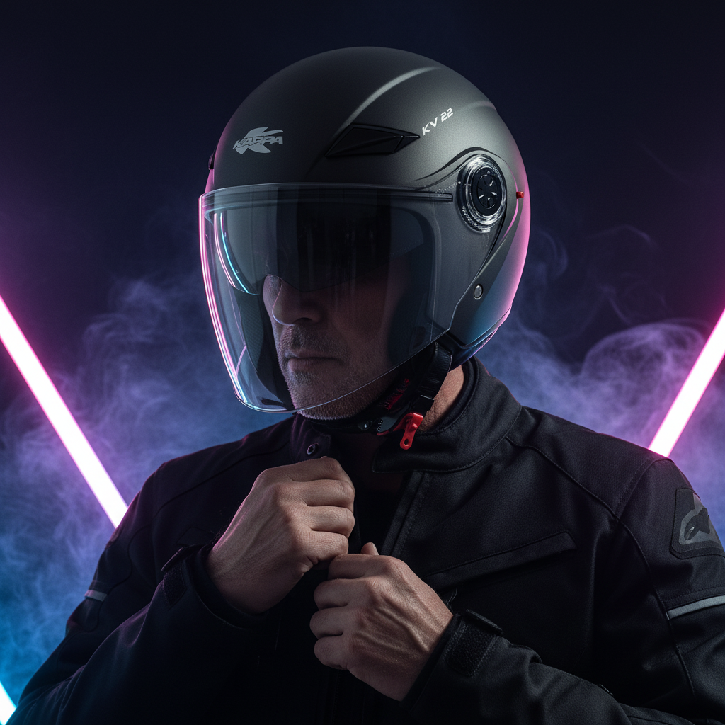 Casco Jet Kappa KV22 Florida Titan Doppia Visiera Titanio - Moon Bike - Vista 11