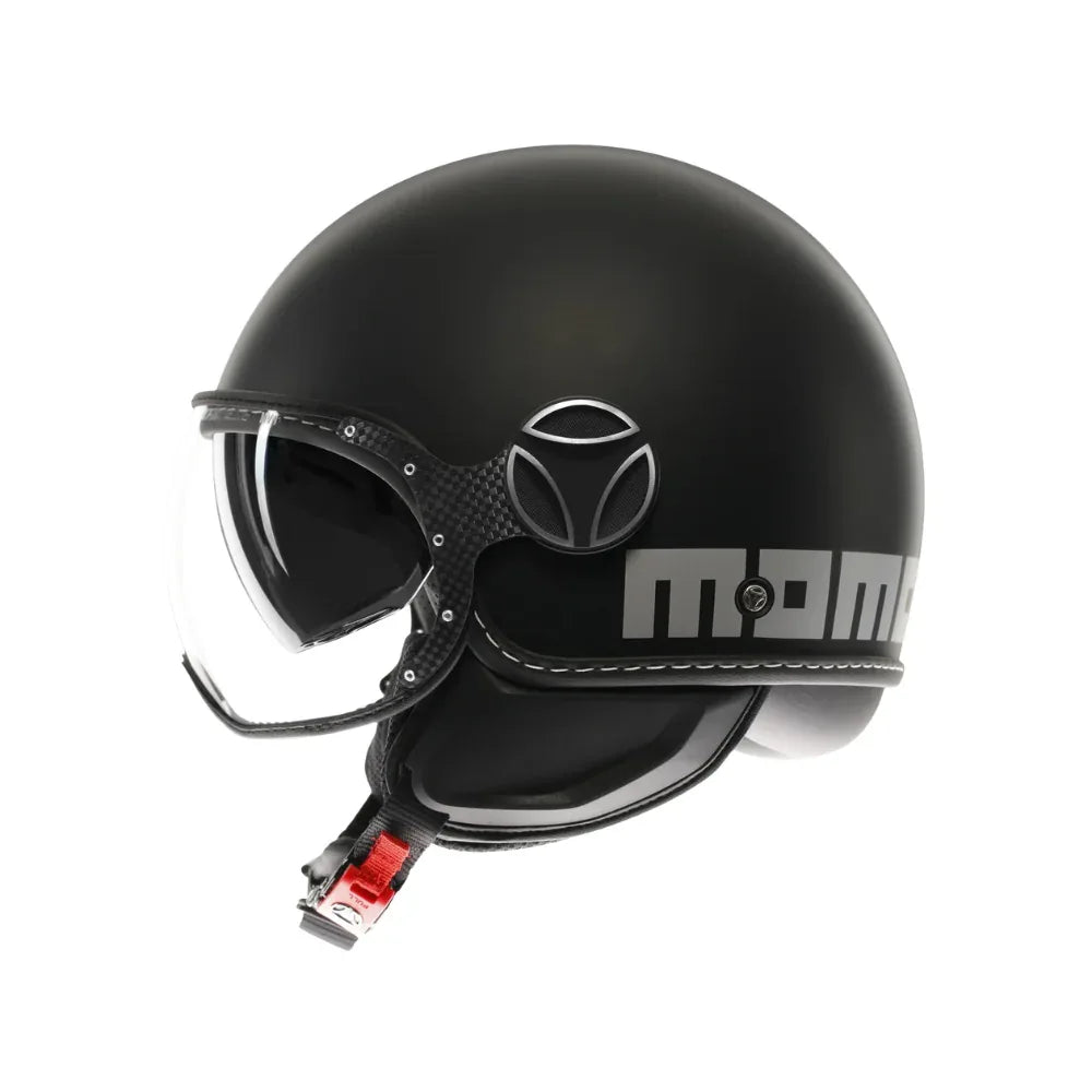 MOMODESIGN FGTR EVO E2206 Casco Jet Nero Opaco Argento – Doppia Visiera Omologato ECE 22.06