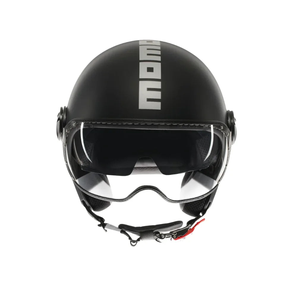 MOMODESIGN FGTR EVO E2206 Casco Jet Nero Opaco Argento – Doppia Visiera Omologato ECE 22.06