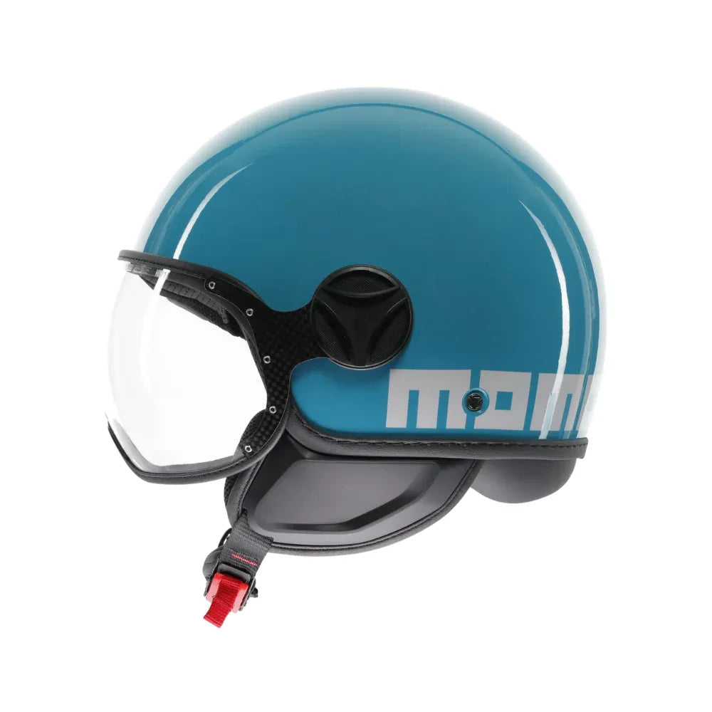 Momo Design Momo Design FGTR Classic Candy Casco Jet Blu Lago / Bianco Lucido – ECE 22.06 Calotta ABS Bianco Caschi aperti - Moon Bike - Vista 4