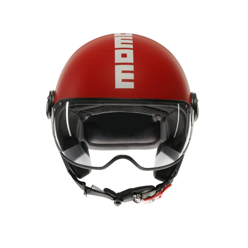 Momo Design Casco Jet Momo Design FGTR Classic Candy E2206 Rosso Opaco Bianco – Moto Scooter Bianco Caschi aperti - Moon Bike - Vista 2