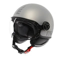 Momo Design FGTR EVO HIP E2206 Casco Jet Grigio Opaco Ceruleo – Doppia Visiera