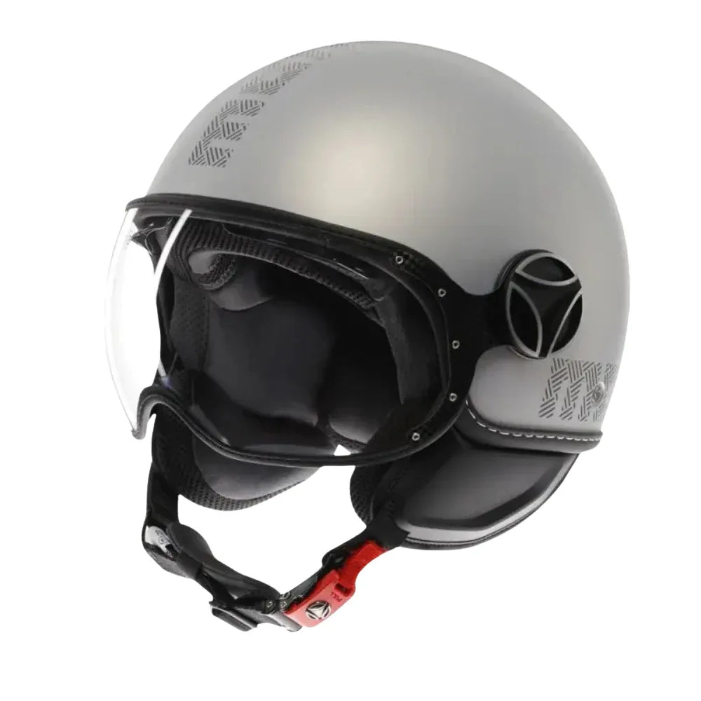 Momo Design FGTR EVO HIP E2206 Casco Jet Grigio Opaco Ceruleo – Doppia Visiera