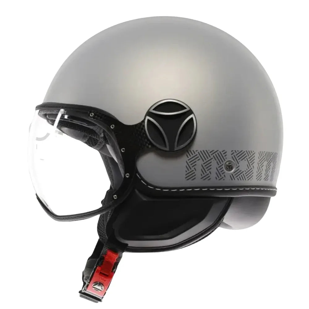 Momo Design FGTR EVO HIP E2206 Casco Jet Grigio Opaco Ceruleo – Doppia Visiera