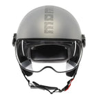 Momo Design FGTR EVO HIP E2206 Casco Jet Grigio Opaco Ceruleo – Doppia Visiera