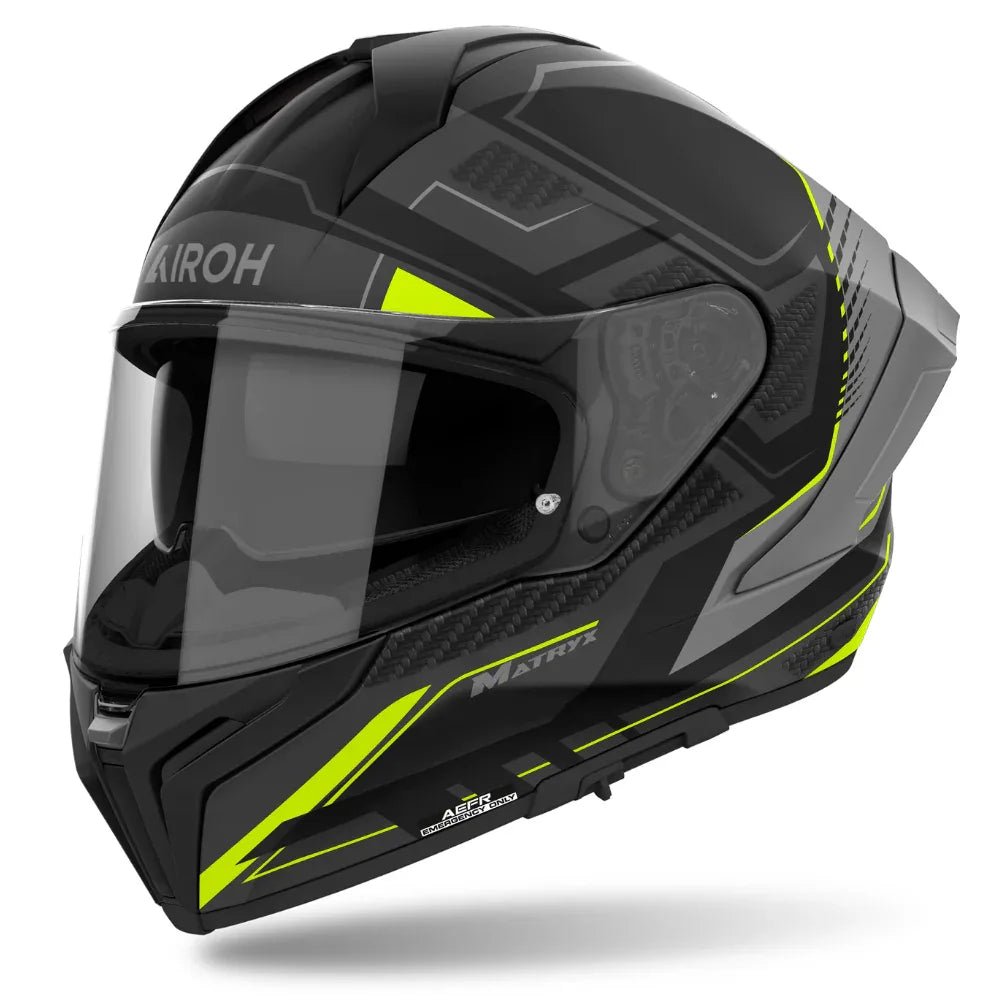 Airoh Casco Matryx Rocket Yellow Matt - Airoh Caschi integrali - Moon Bike - Vista 1