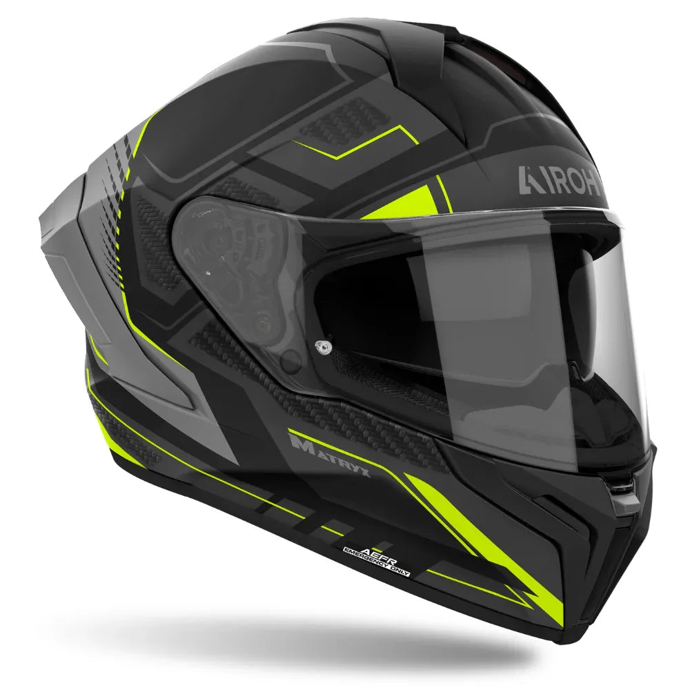 Airoh Casco Matryx Rocket Yellow Matt - Airoh Caschi integrali - Moon Bike - Vista 2