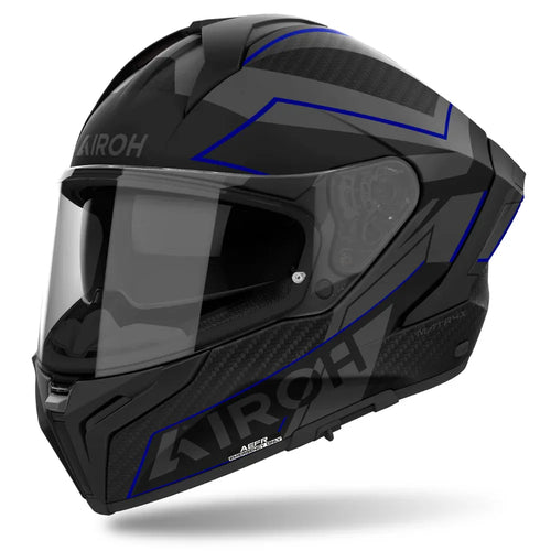 Airoh Casco Matryx Sentinel Blue Matt - Airoh Blu Caschi integrali - Moon Bike - Vista 1