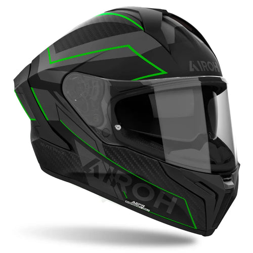 Airoh Casco Matryx Sentinel Green Matt - Airoh Caschi integrali - Moon Bike - Vista 2
