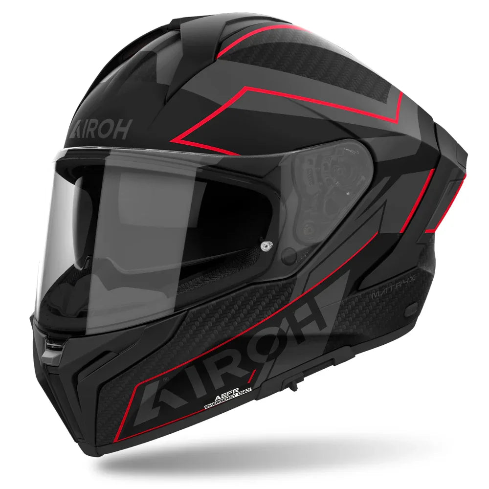 Airoh Casco Matryx Sentinel Red Matt - Airoh Caschi integrali - Moon Bike - Vista 1