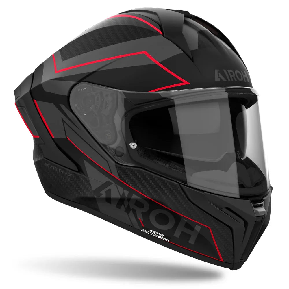 Airoh Casco Matryx Sentinel Red Matt - Airoh Caschi integrali - Moon Bike - Vista 2