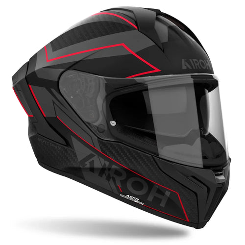 Airoh Casco Matryx Sentinel Red Matt - Airoh Caschi integrali - Moon Bike - Vista 2