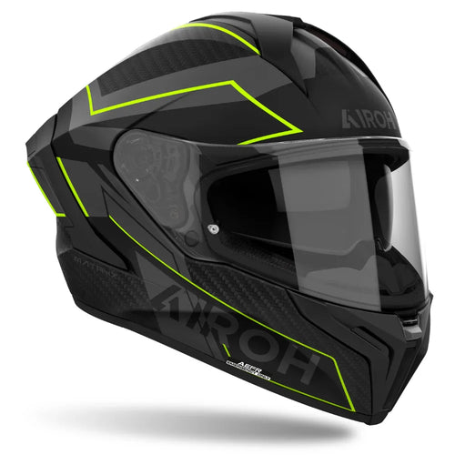 Airoh Casco Matryx Sentinel Yellow Matt - Airoh Caschi integrali - Moon Bike - Vista 2
