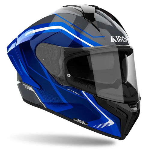 Airoh Casco Matryx Wide Blue Gloss - Airoh Blu Caschi integrali - Moon Bike - Vista 2