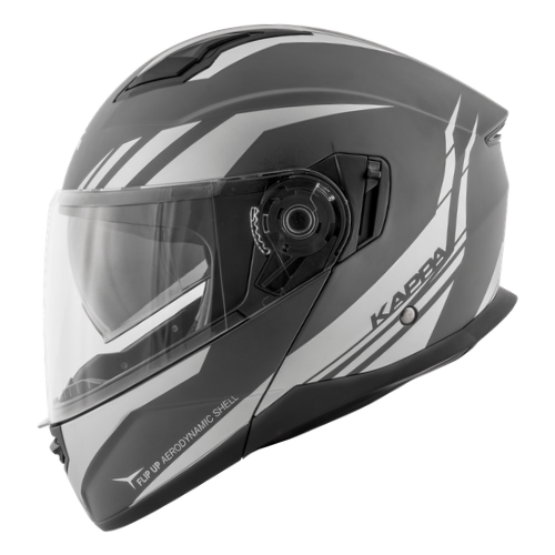 Casco Modulare Kappa KV31 Arizona Grigio Opaco/Argento - Moon Bike - Vista 6