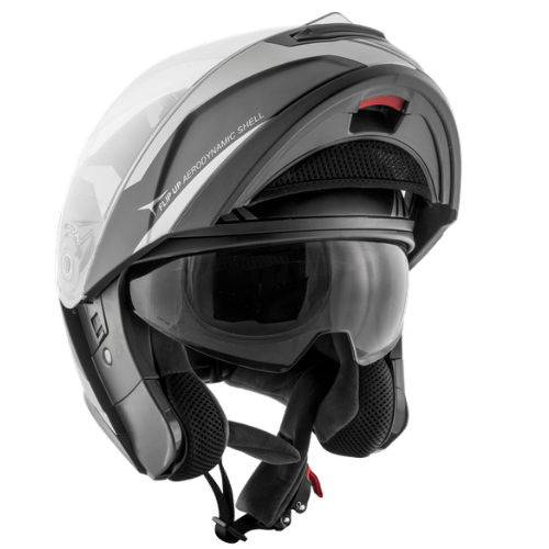Casco Modulare Kappa KV31 Arizona Grigio Opaco/Argento - Moon Bike - Vista 7