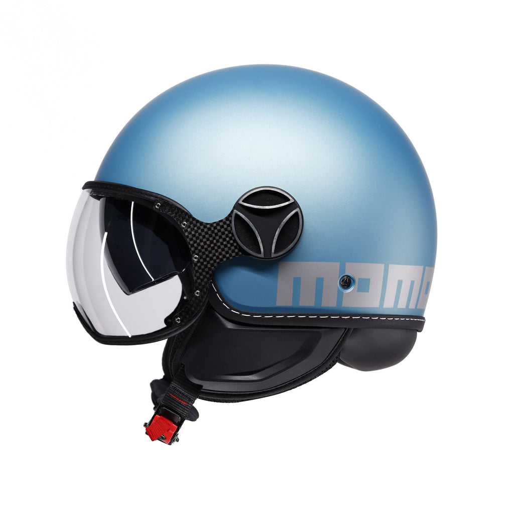 Casco Momo Design FGTR EVO Blu Primavera Silver - vista posteriore
