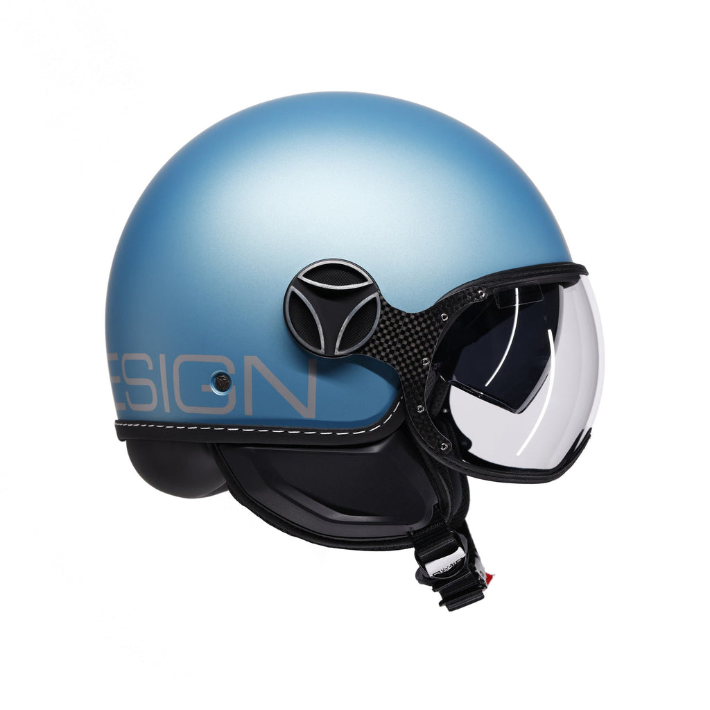 Casco Momo Design FGTR EVO Blu Primavera Silver - vista frontale